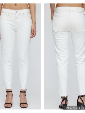 EUC Moussy Vintage Buffalo Mid-Rise Skinny Step Hem Jeans in White